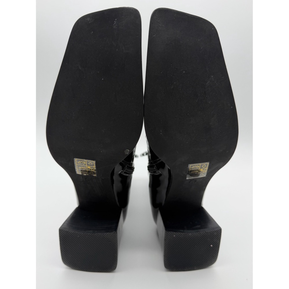 Jeffrey Campbell Black Patent Square-Toe Ankle Boots Size 7.5 - Picture 13 of 16